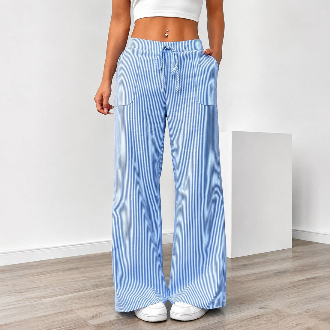 Amanda - Komfortable gestreifte Hose mit Taschen