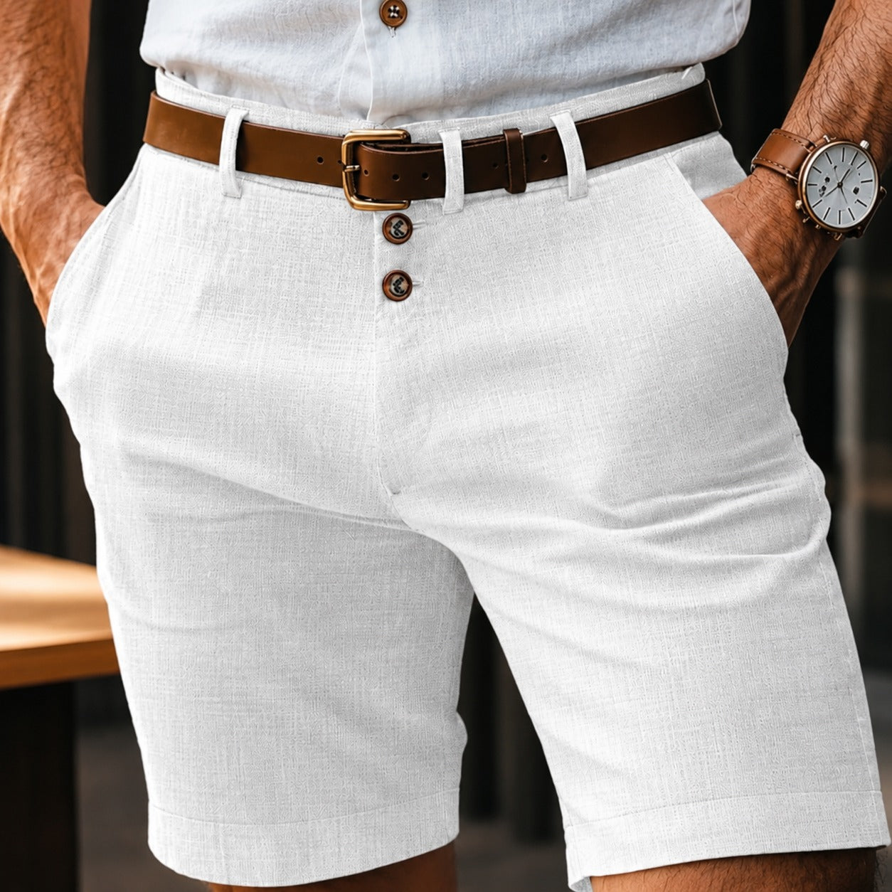 Herbie - Freizeitshorts mit Knopfakzenten