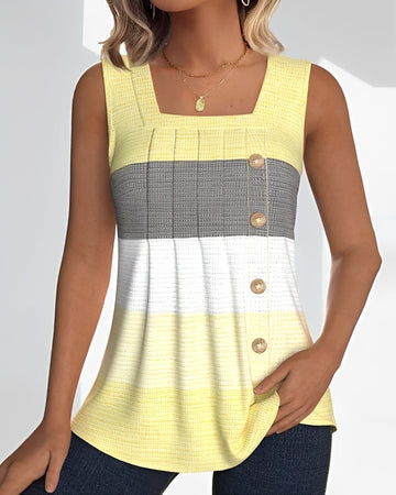 Grace - Legeres, Gestreiftes Tanktop mit Falten