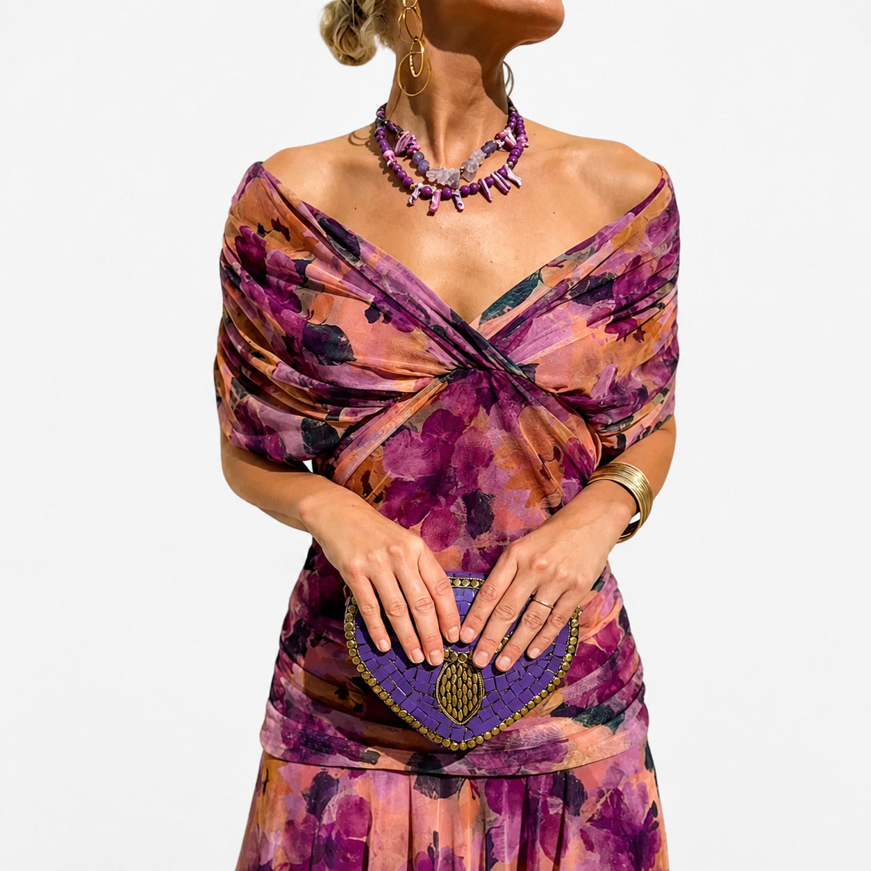Bernice - Stilvolles Gerafftes Maxikleid
