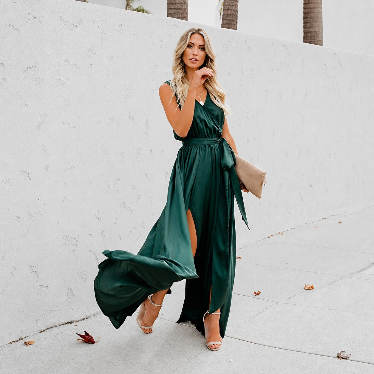 Kareem - Legeres Maxikleid mit Taillengürtel