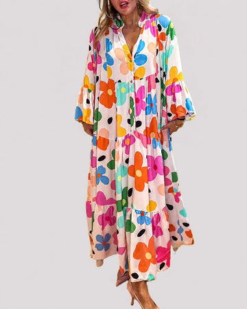 Alana - Bequemes buntes Kleid mit weitem Schnitt