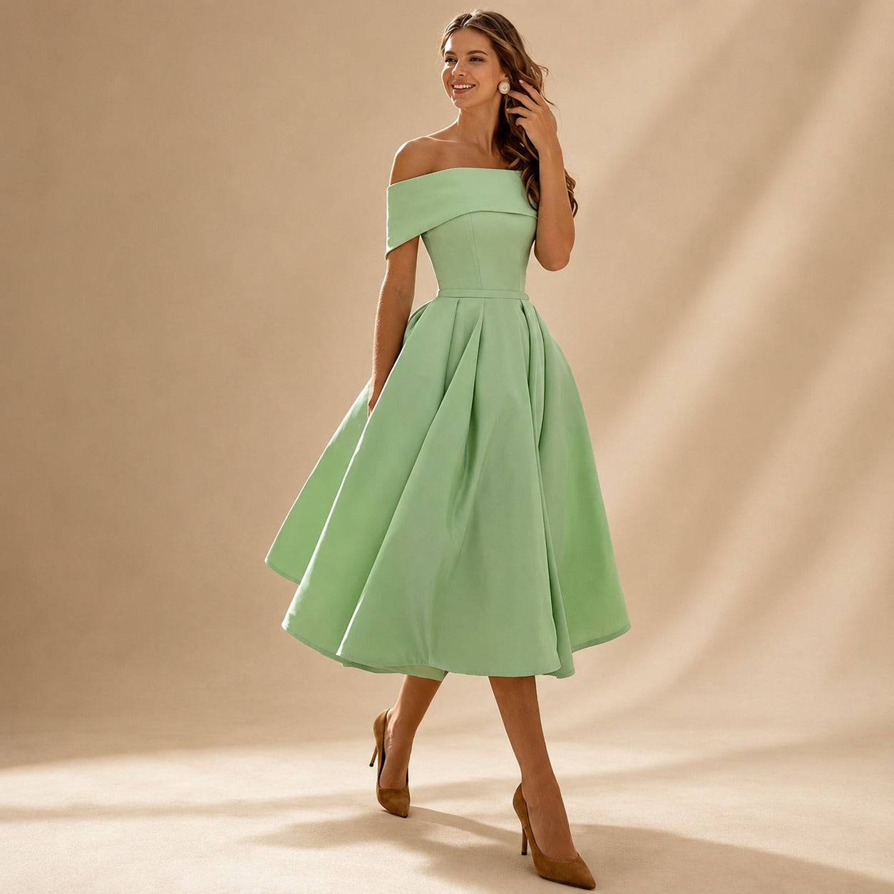 Erika - Chic Kleid mit offenen Schultern