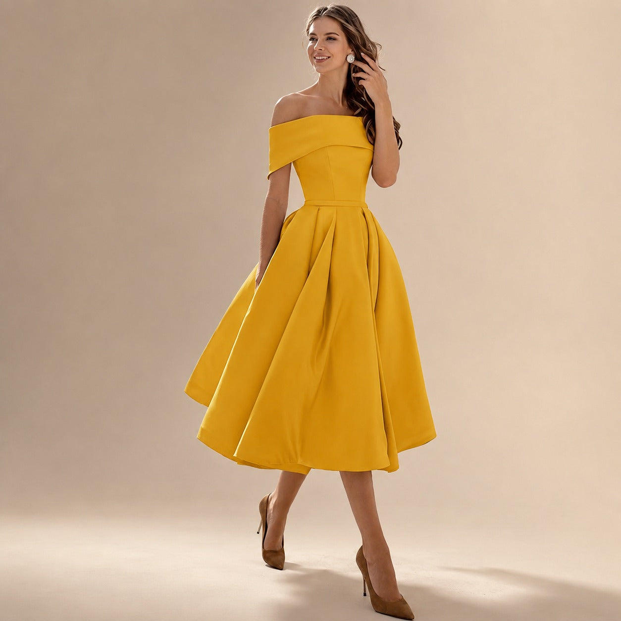 Erika - Chic Kleid mit offenen Schultern