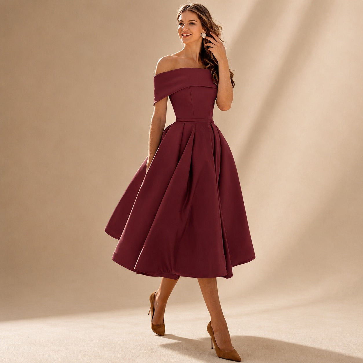 Erika - Chic Kleid mit offenen Schultern