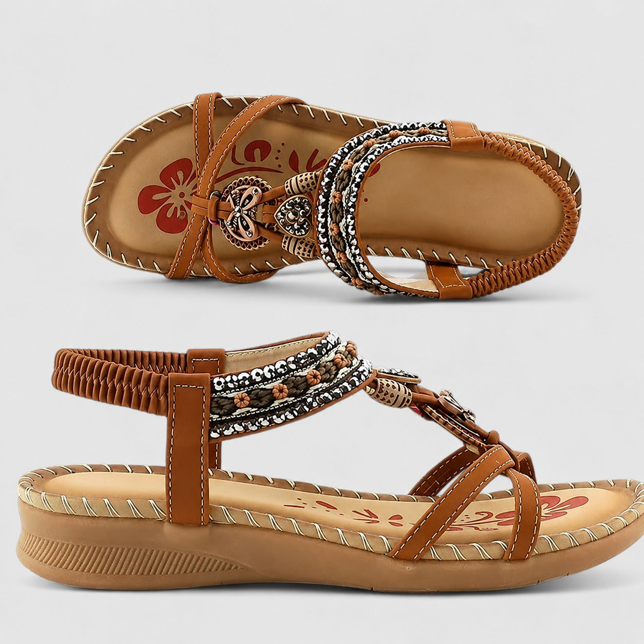 Eleanor - Elegante flache Sandalen mit glitzernden Details
