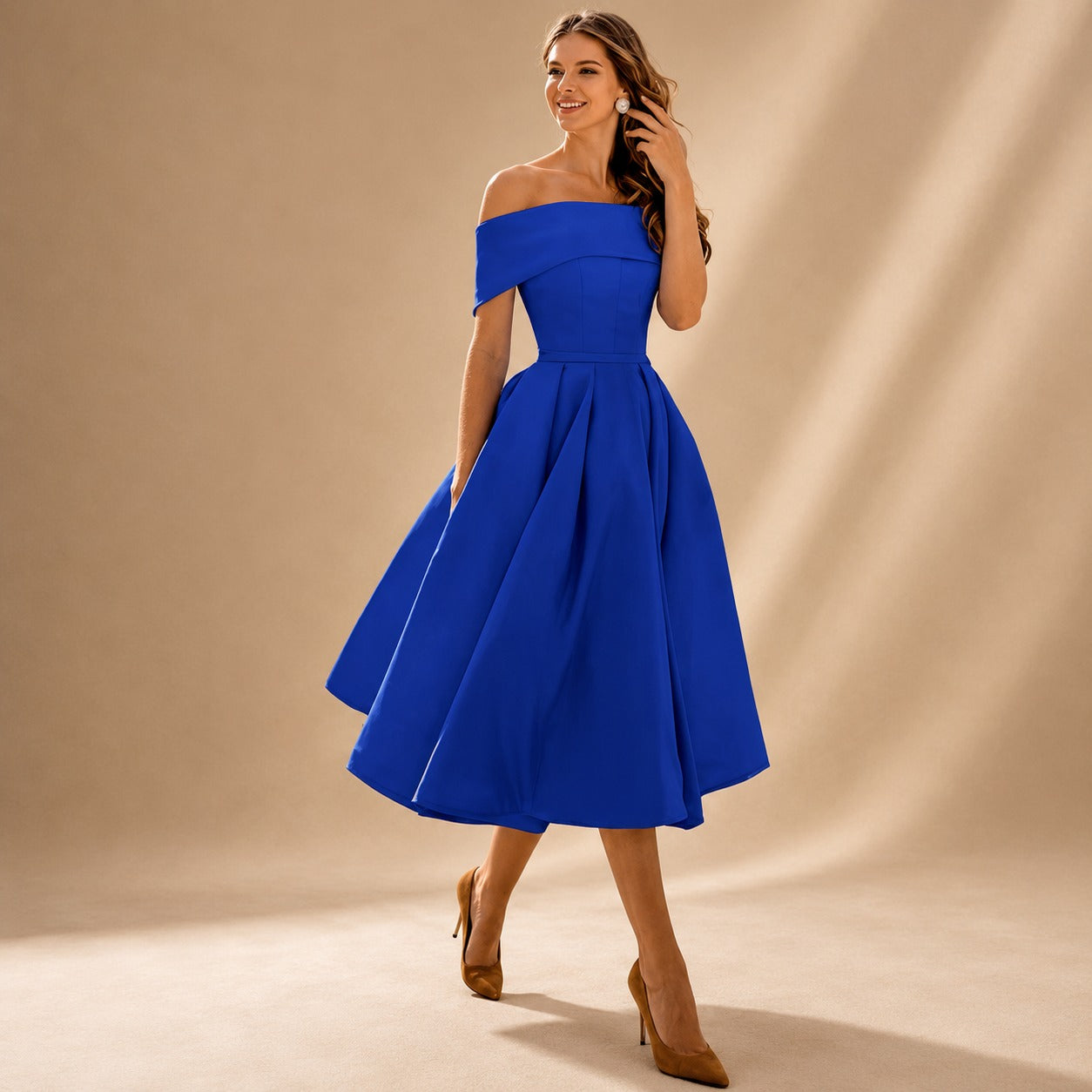 Erika - Chic Kleid mit offenen Schultern