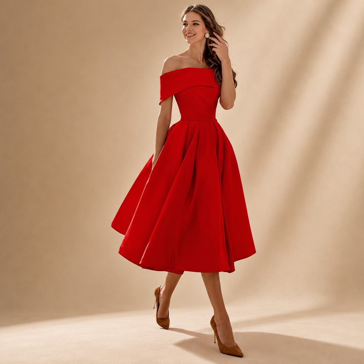 Erika - Chic Kleid mit offenen Schultern