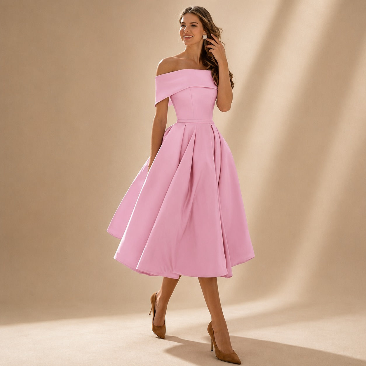 Erika - Chic Kleid mit offenen Schultern