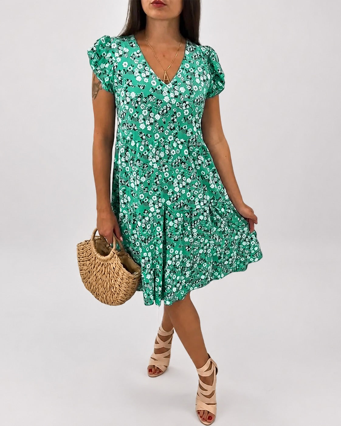 Gwen - Lockeres Midikleid mit Blumendesign