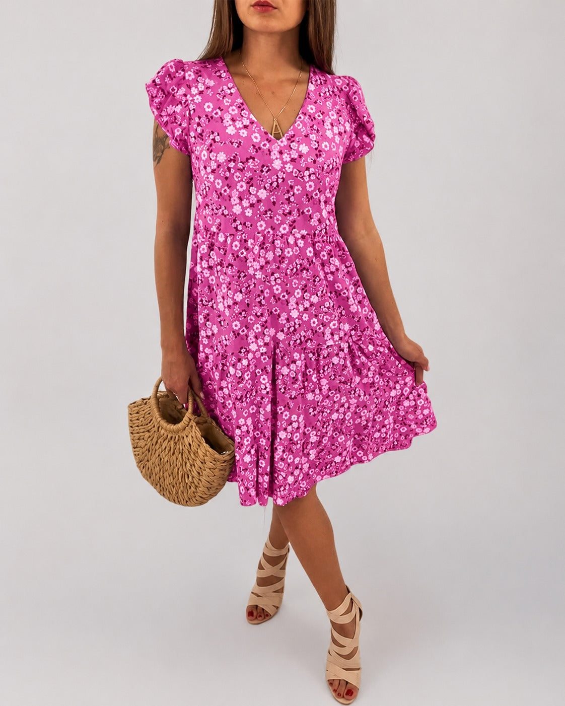 Gwen - Lockeres Midikleid mit Blumendesign