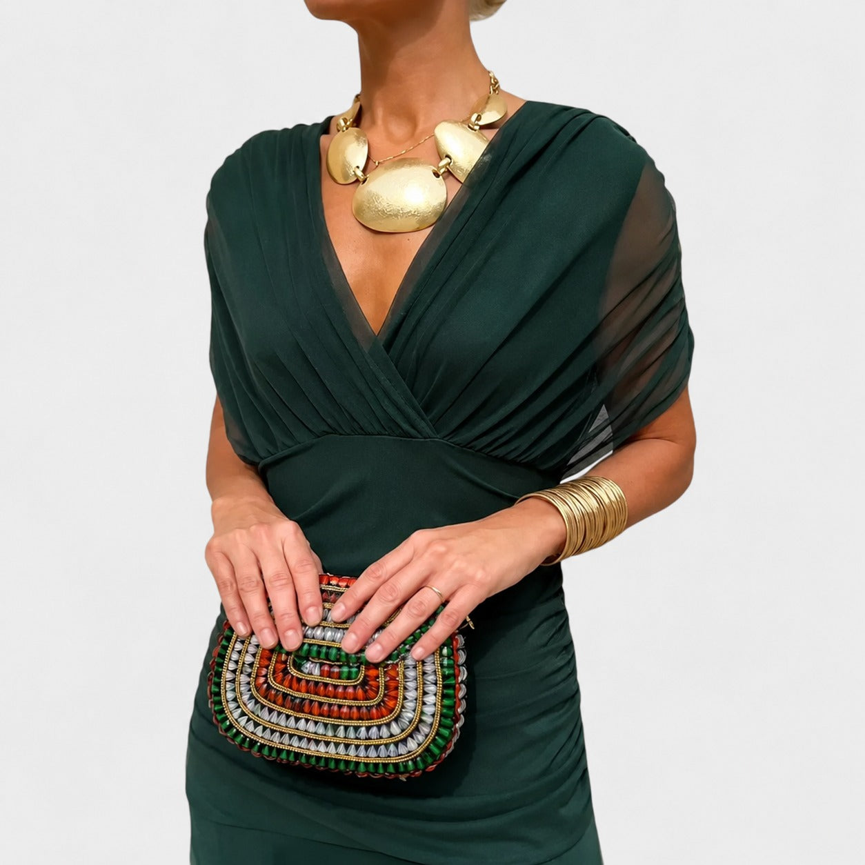 Bernice - Stilvolles Gerafftes Maxikleid