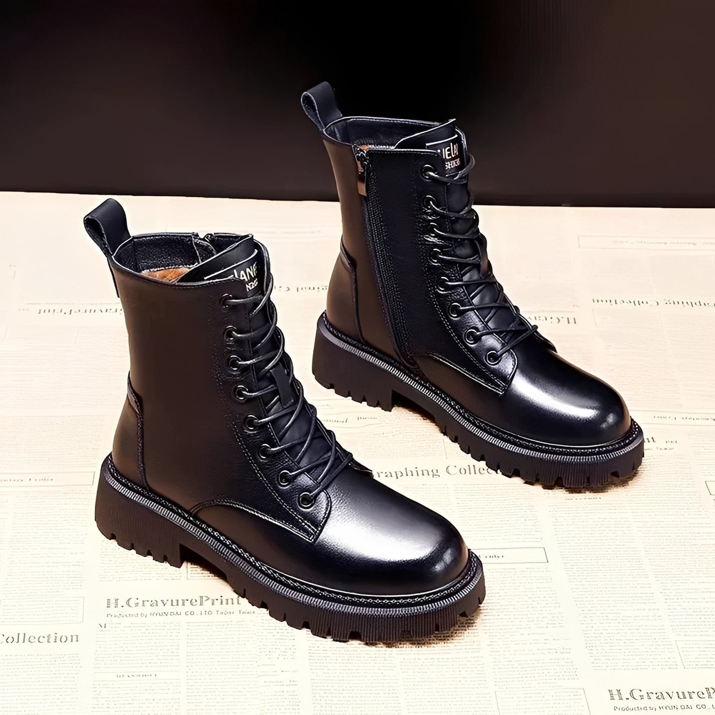 Adelpha - Schwarze Winterstiefel für kalte Tage