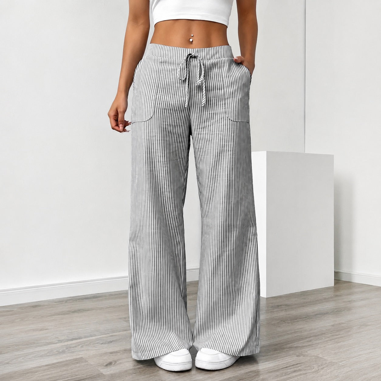 Amanda - Komfortable gestreifte Hose mit Taschen