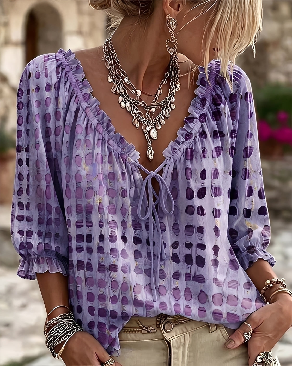 Candice - Elegante Bluse mit Punktemuster