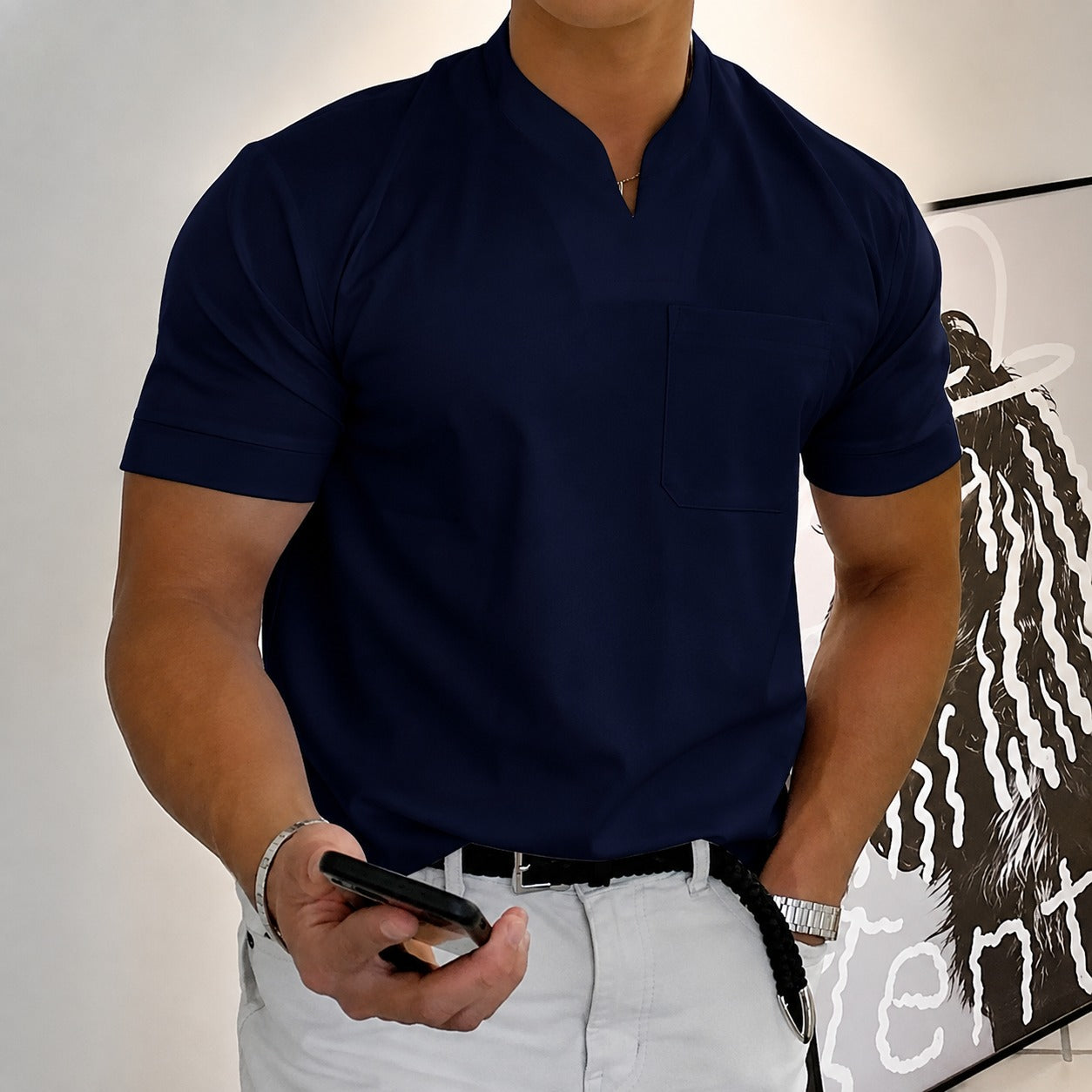 Jason - Herren-Fitnessshirt mit kurzen Ärmeln