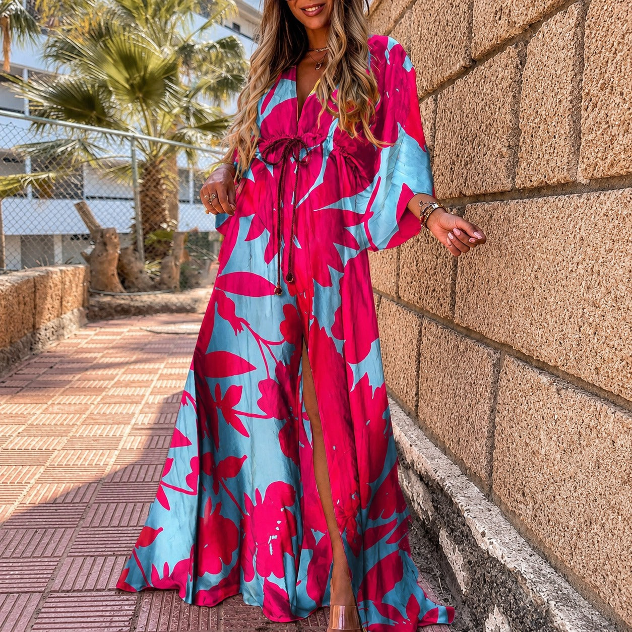 Janice - Elegantes, farbenfrohes Maxikleid
