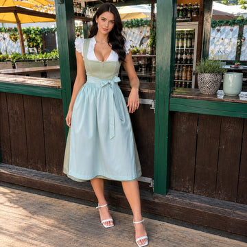 Evelyn - Leichtes Oktoberfest-Midikleid mit kurzen Ärmeln
