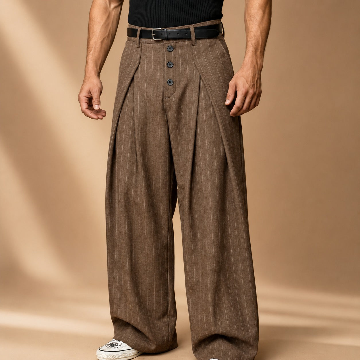 Farhan - Zeitgemäße Hose mit weitem Bein und Streifen