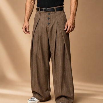 Farhan - Zeitgemäße Hose mit weitem Bein und Streifen