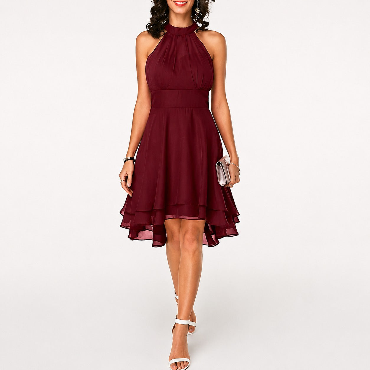 Kristina - Stilvolles kurzes Neckholderkleid