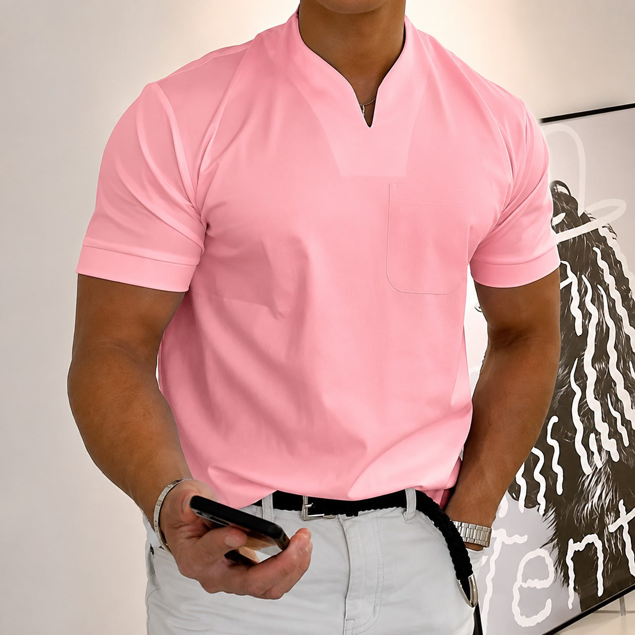 Jason - Herren-Fitnessshirt mit kurzen Ärmeln