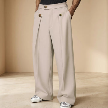 John - Trendige Hose mit Weitem Schnitt und Hohem Bund