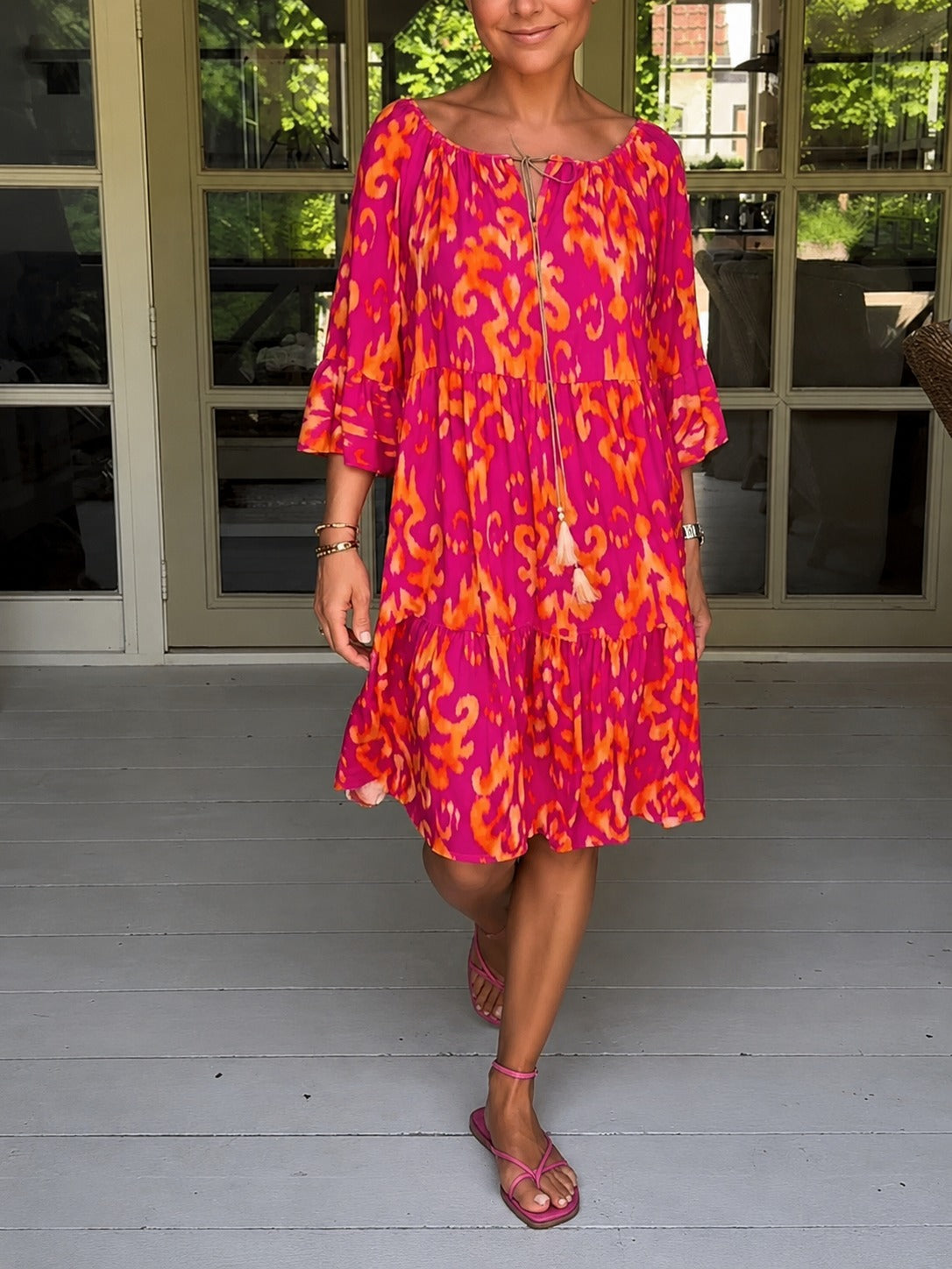Jamie - Kleid mit weiten Ärmeln im Glockenstil