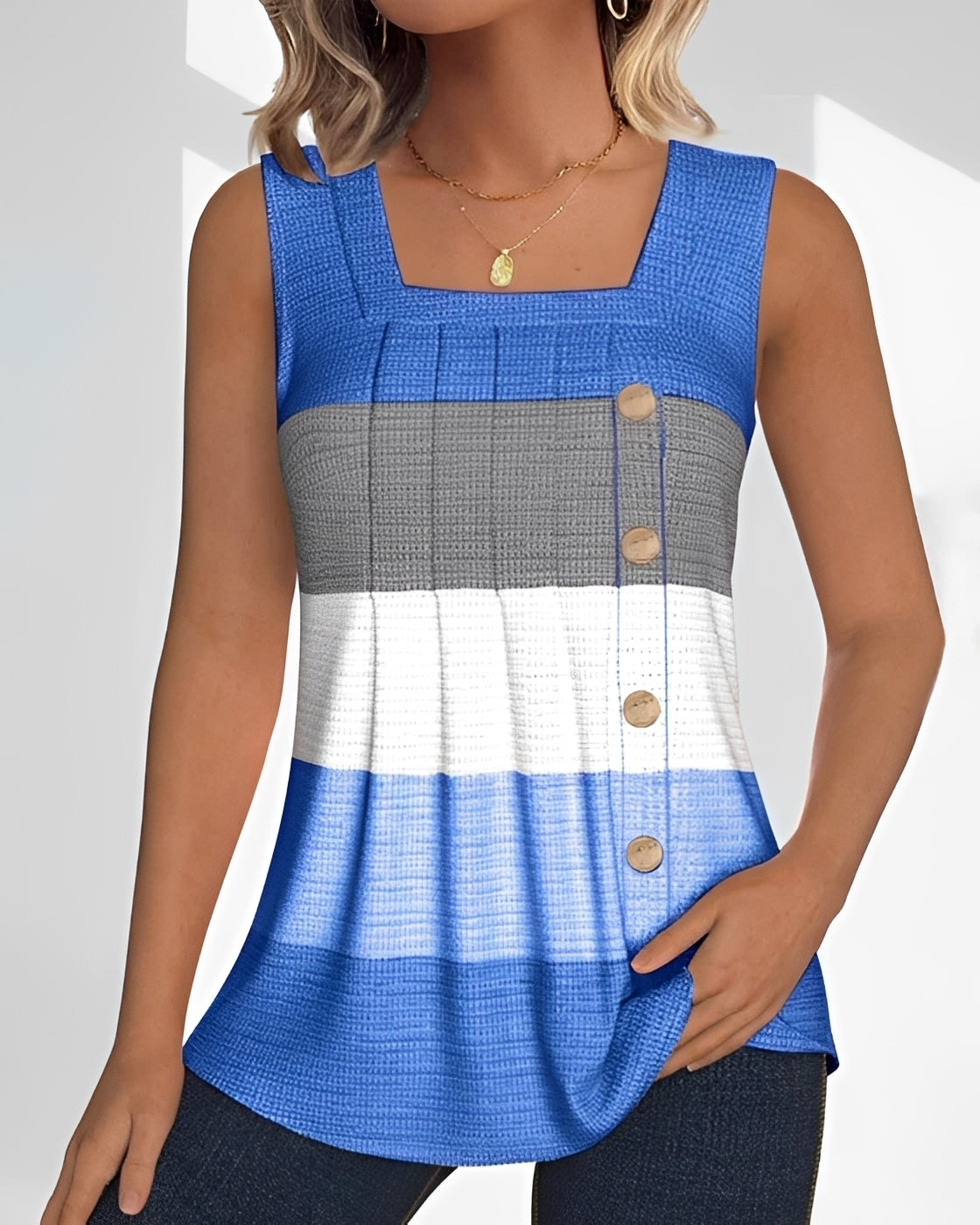 Grace - Legeres, Gestreiftes Tanktop mit Falten