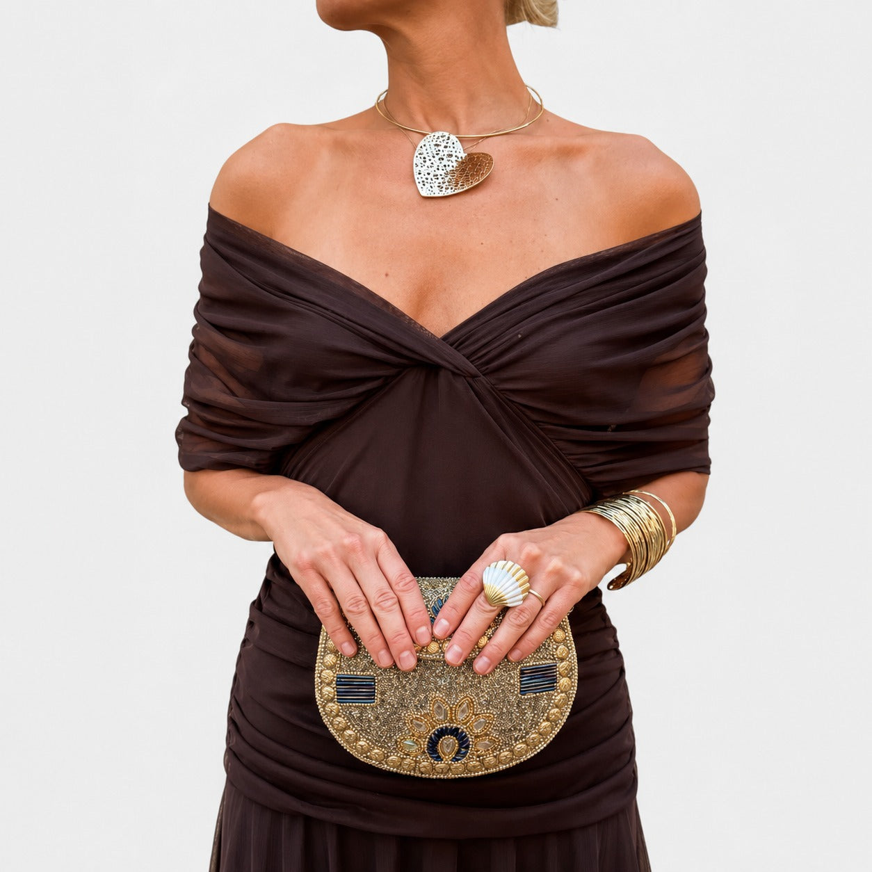 Bernice - Stilvolles Gerafftes Maxikleid