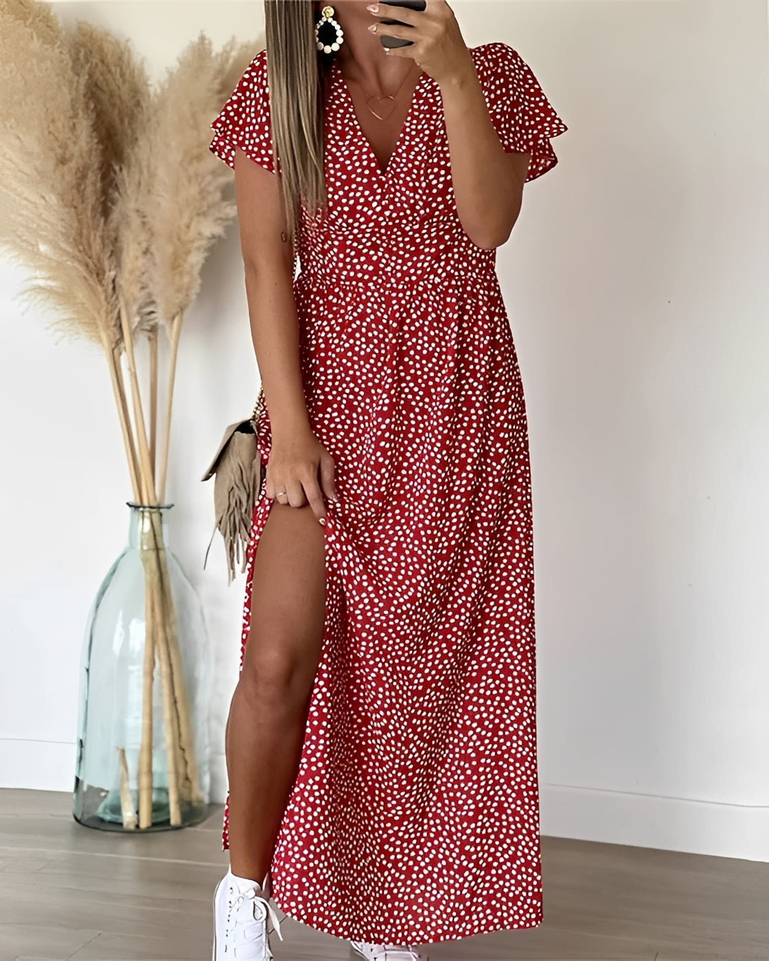 Kathleen - Bequemes Maxi-Kleid mit Schlitz