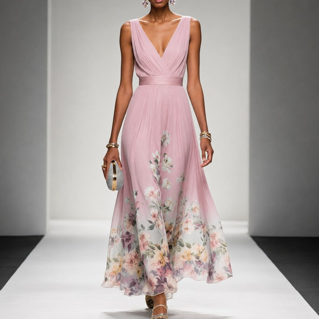 Tanisha - Langes Kleid mit Blütenmuster