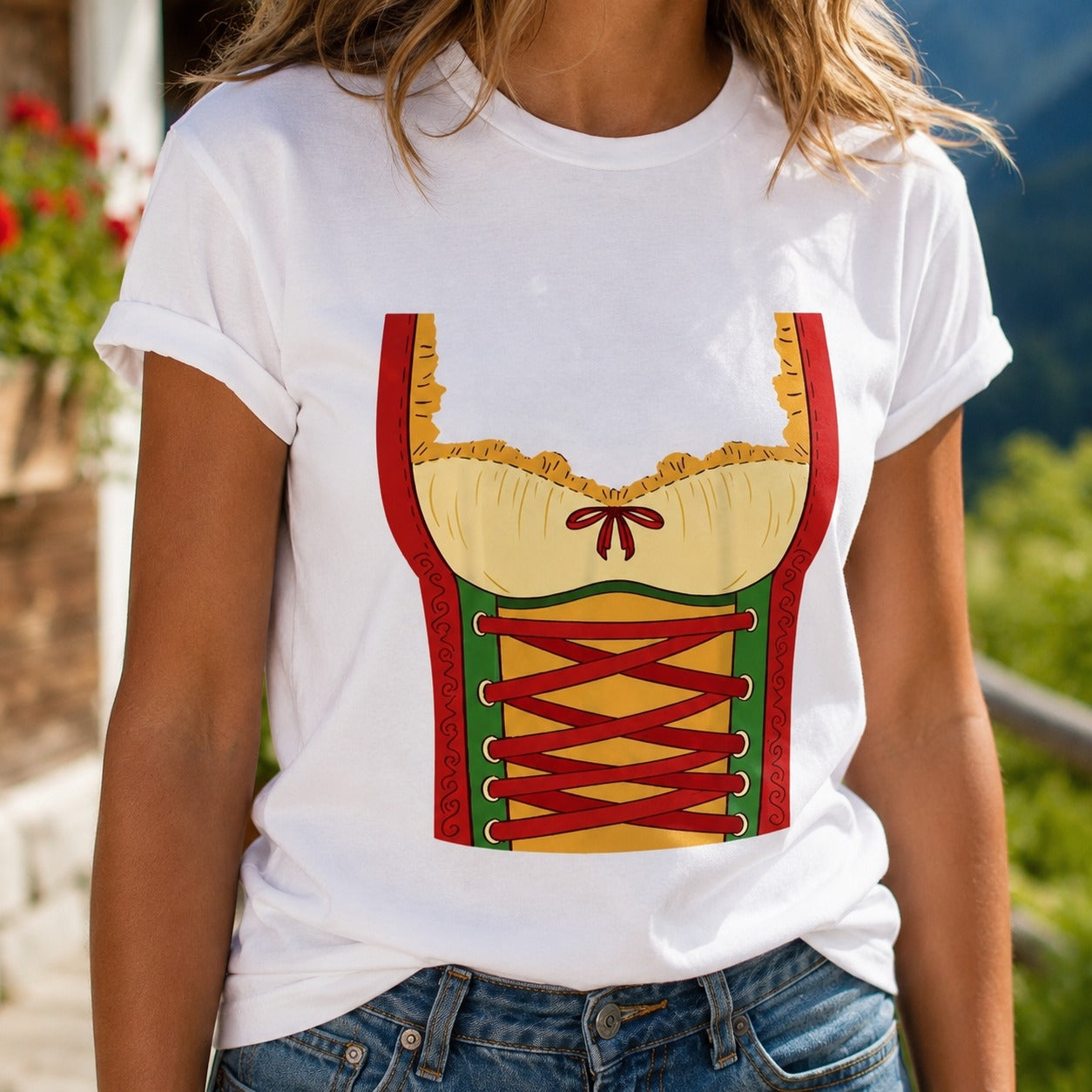 Cheryl - Lässiges Oktoberfest-Hemd mit Muster