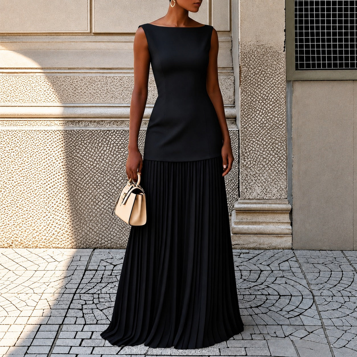 Alice - Stilvolles ärmelloses schlankes Maxikleid