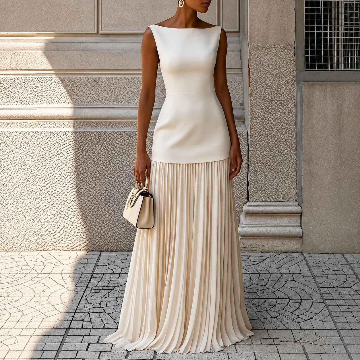Alice - Stilvolles ärmelloses schlankes Maxikleid