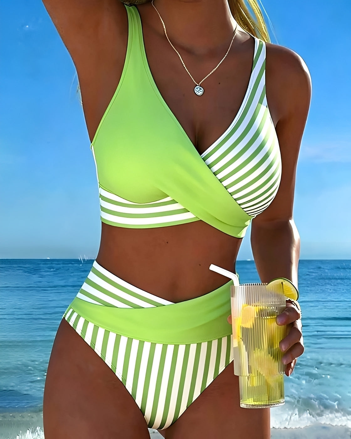 Angelica - Stilvoller Gestreifter Bikini