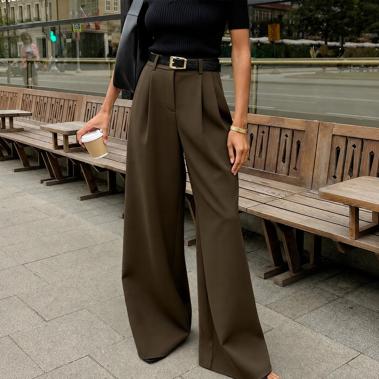 Marlene - Weite Hose ohne Gürtel