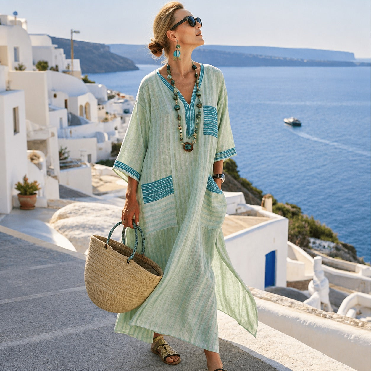 Aiza - Boho-Midikleid mit Print