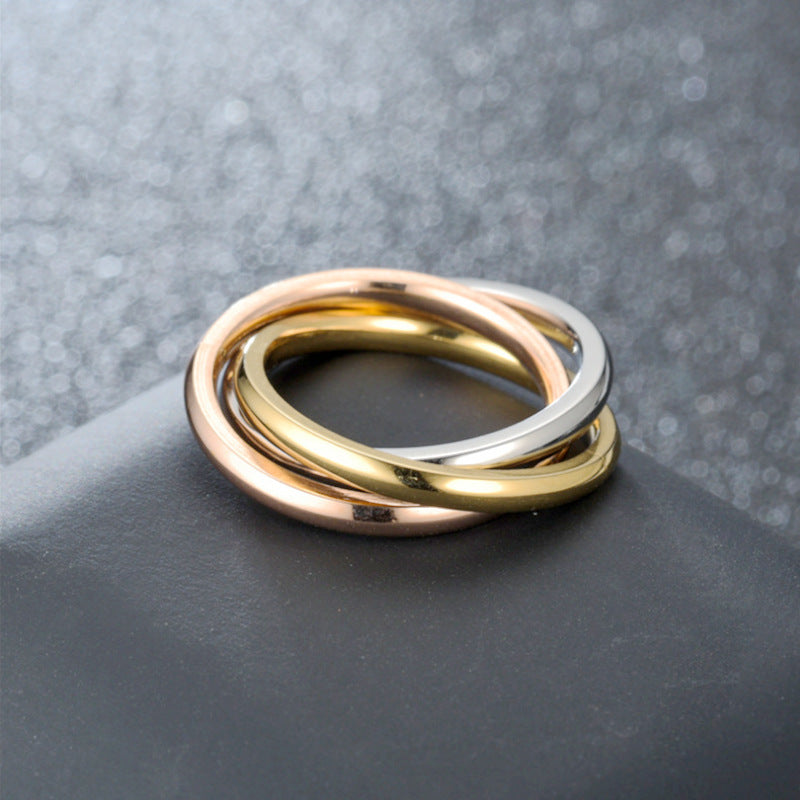 Sansen – Set aus drei Ringen in Titanstahl