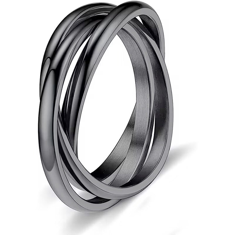 Sansen – Set aus drei Ringen in Titanstahl