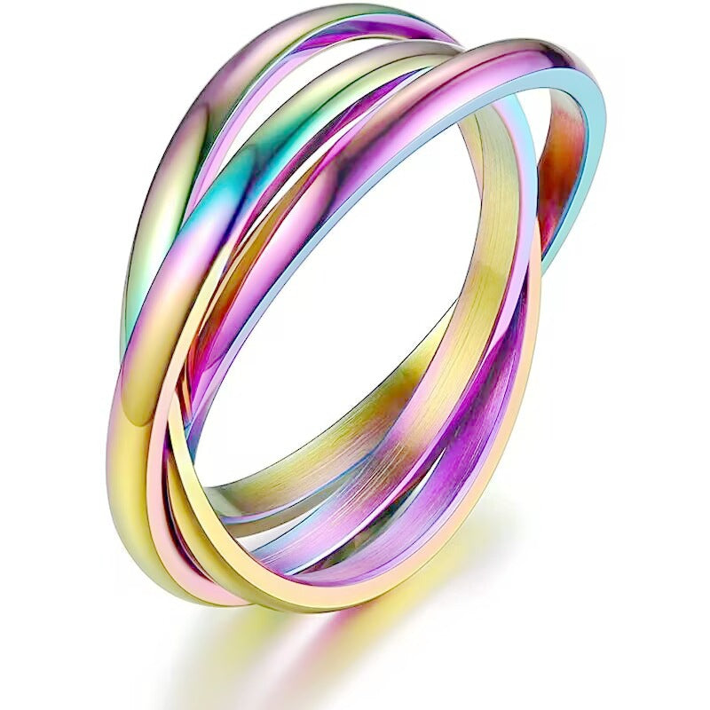 Sansen – Set aus drei Ringen in Titanstahl