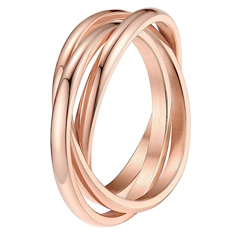 Sansen – Set aus drei Ringen in Titanstahl