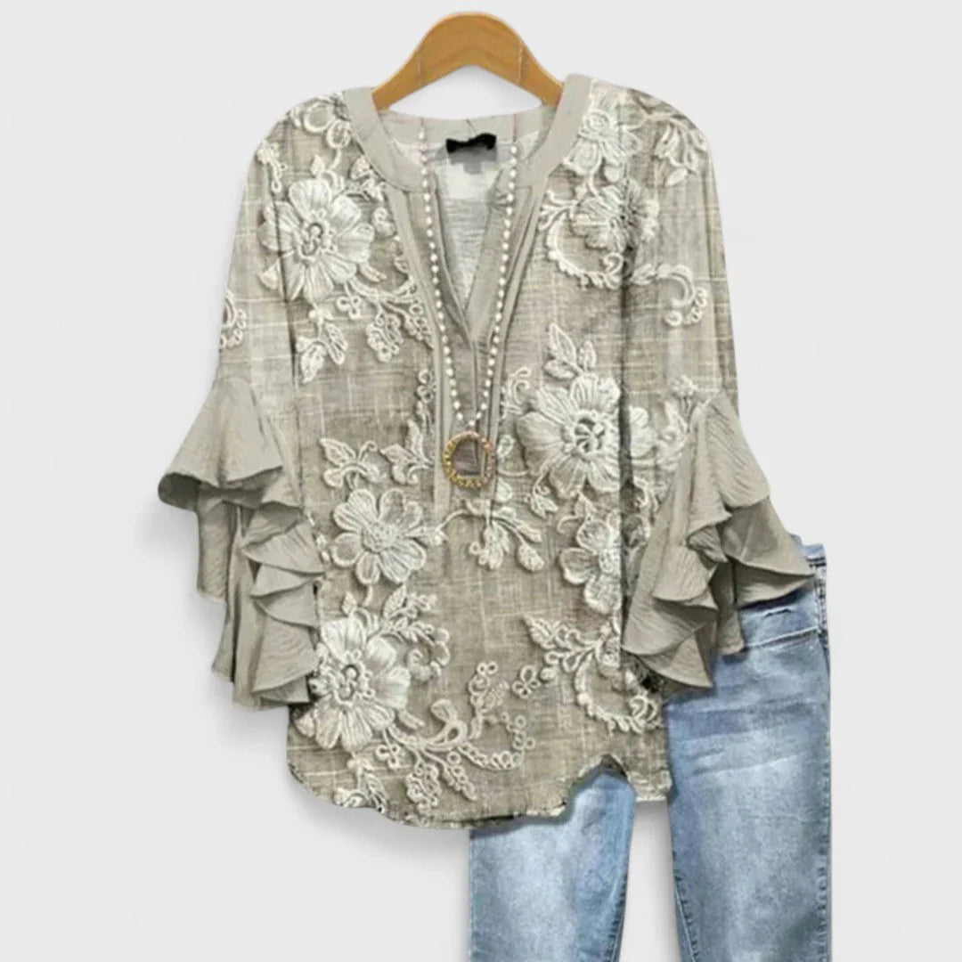 Kay - Elegantens Oberteil für Damen mit Blumenmotiv