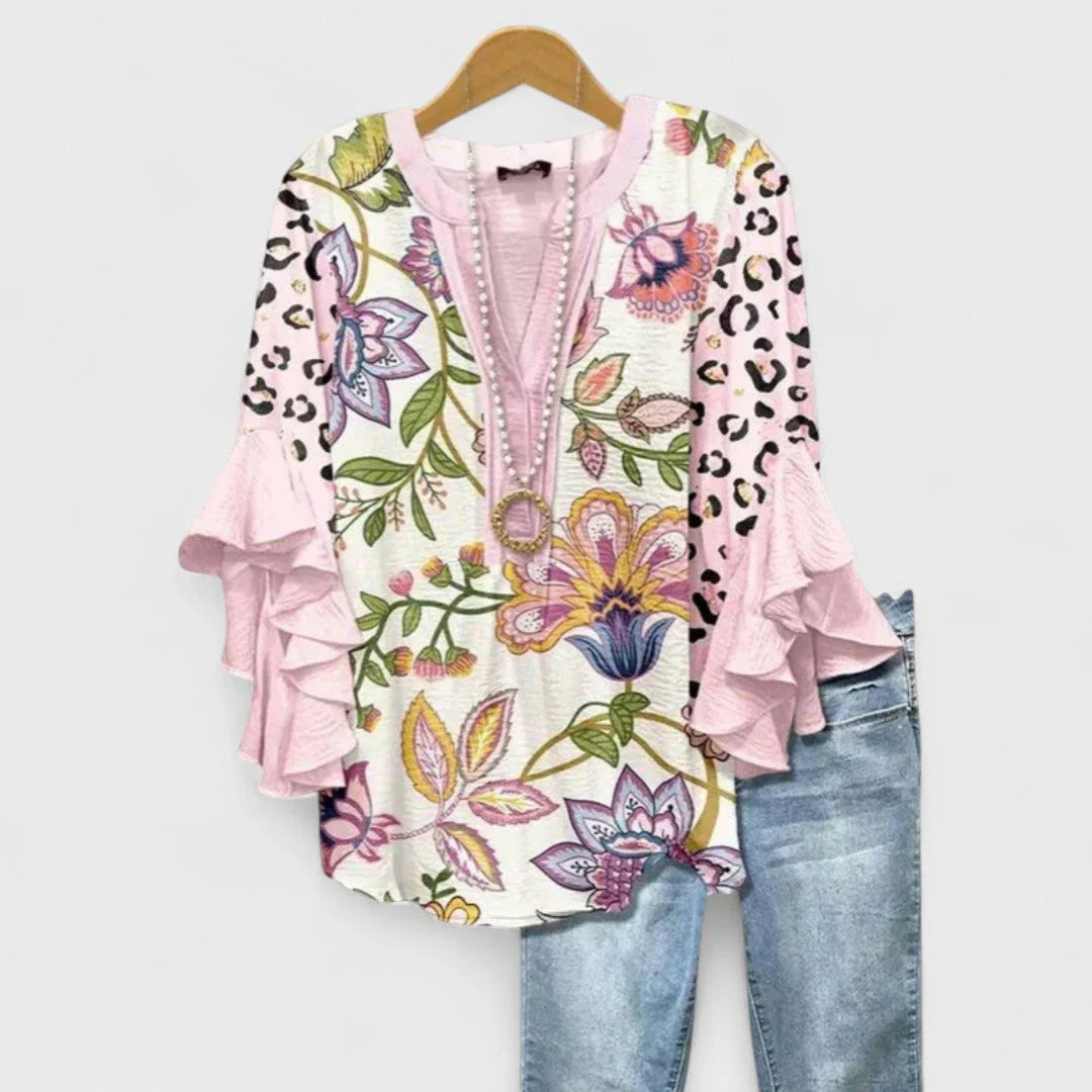 Kay - Elegantens Oberteil für Damen mit Blumenmotiv