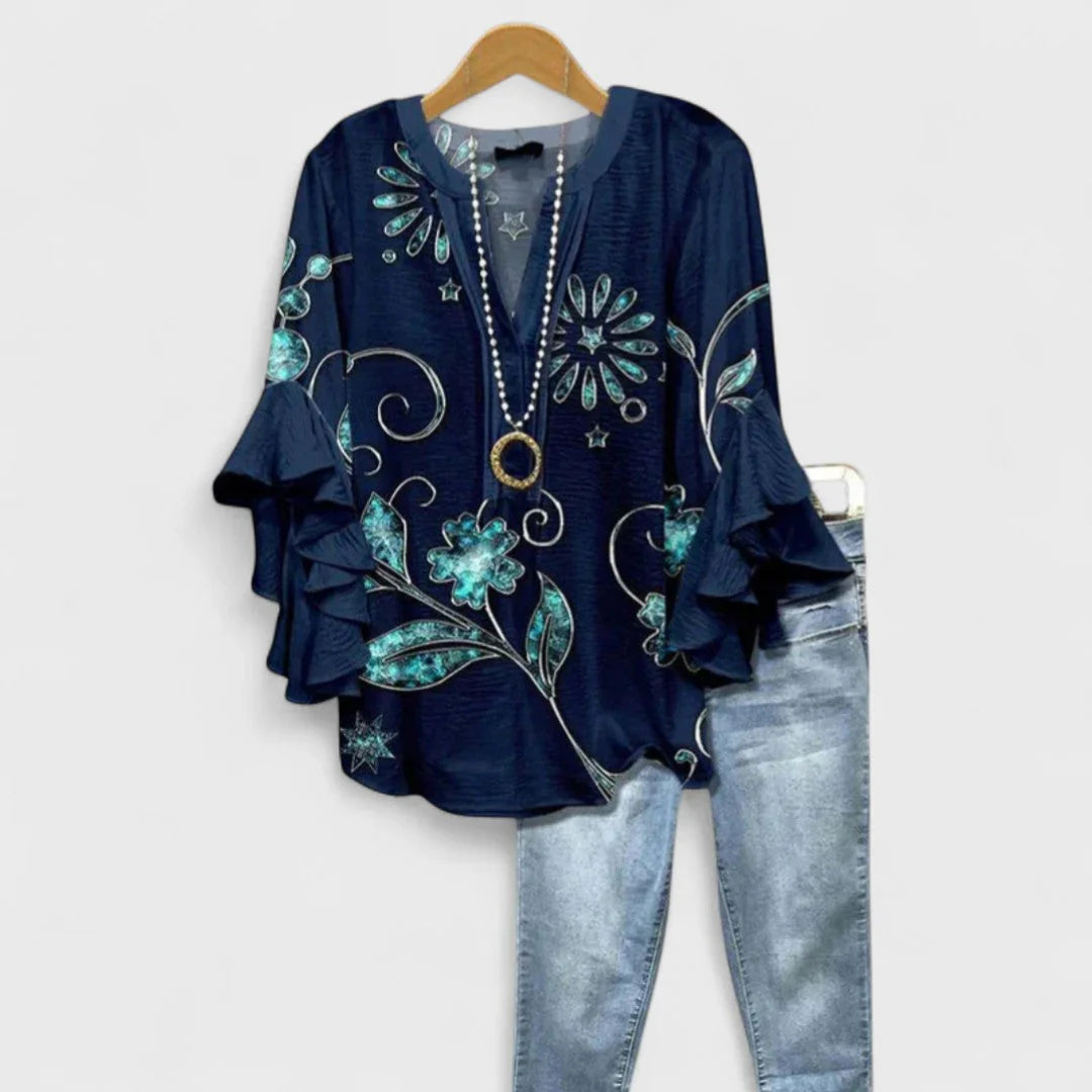 Kay - Elegantens Oberteil für Damen mit Blumenmotiv