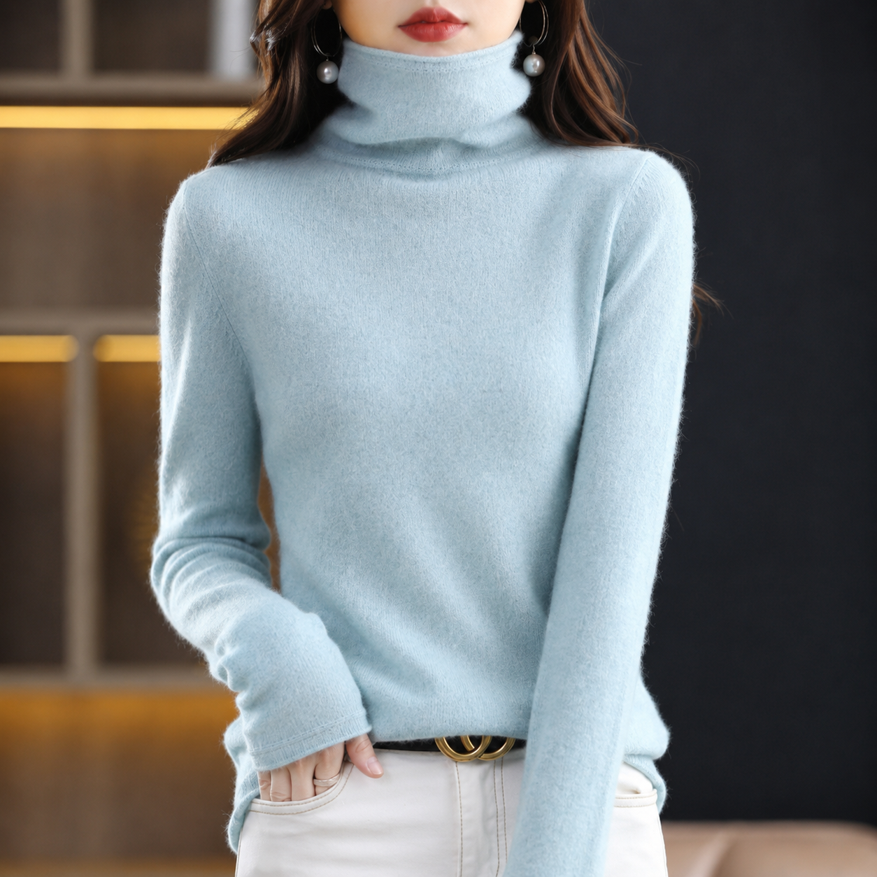 Akainu - Eleganter Rollkragenpullover