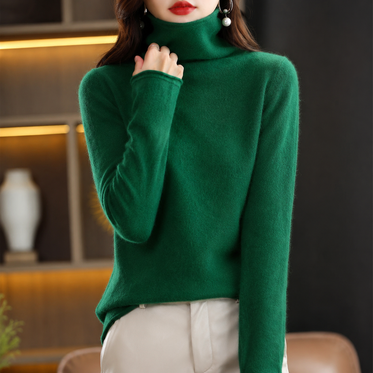 Akainu - Eleganter Rollkragenpullover