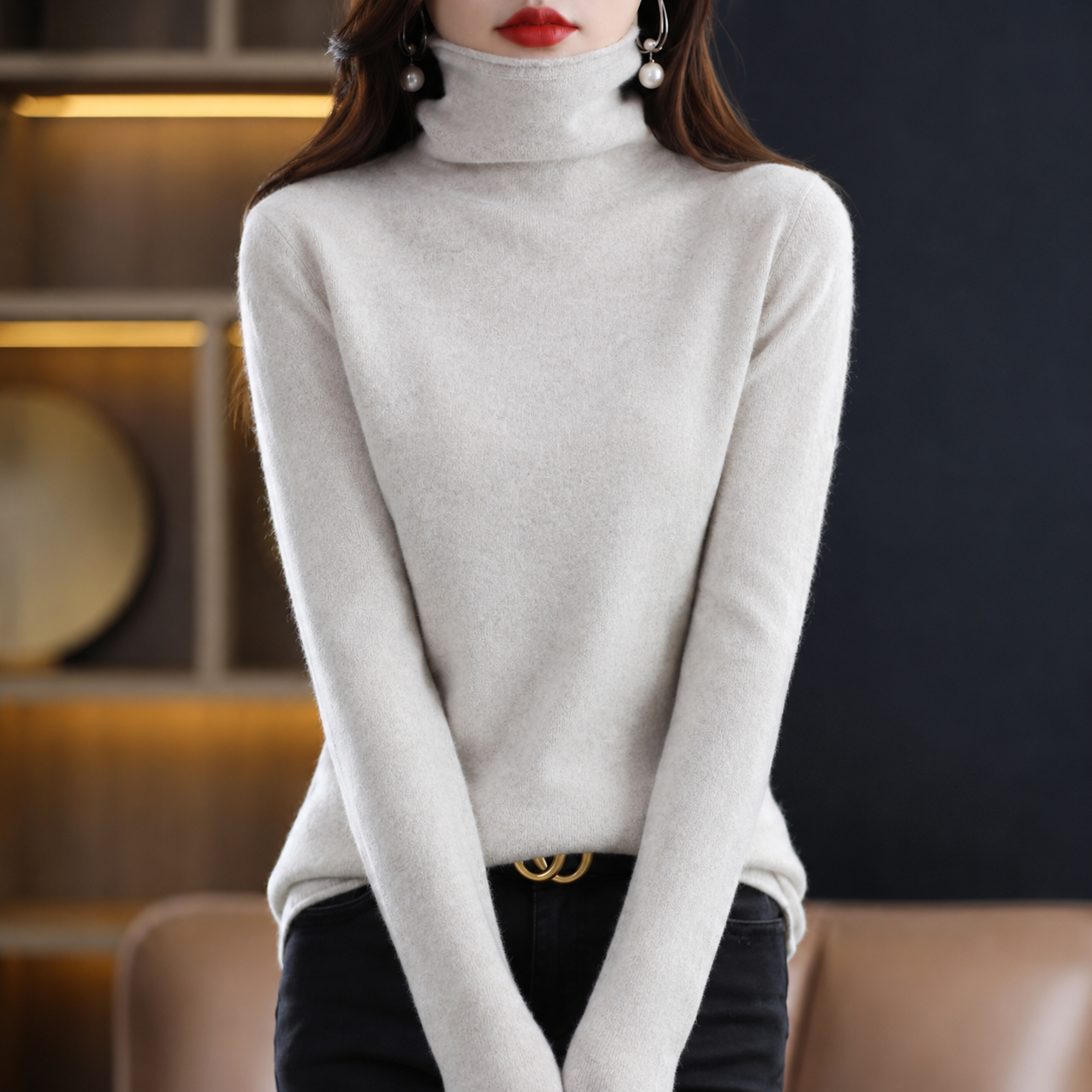 Akainu - Eleganter Rollkragenpullover