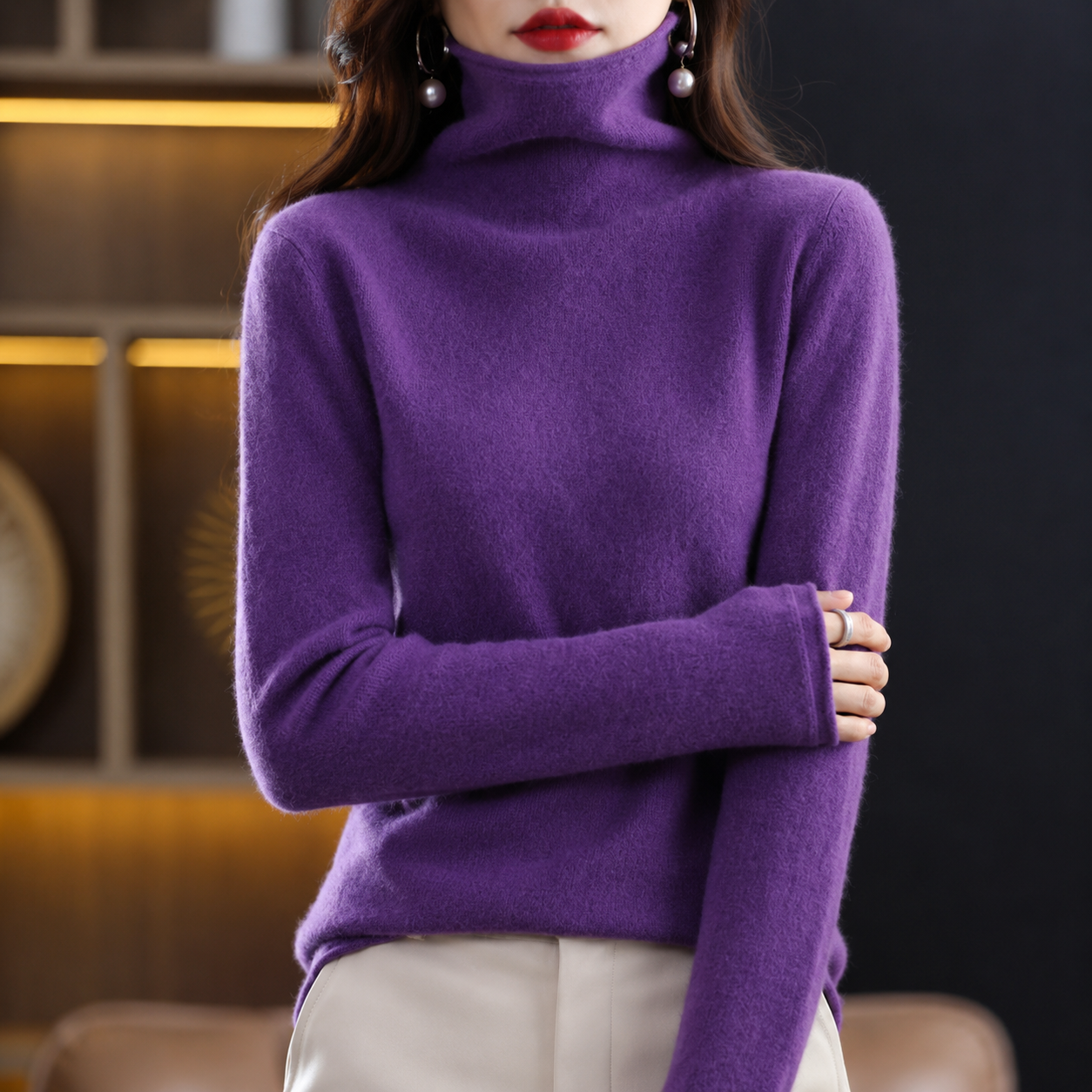 Akainu - Eleganter Rollkragenpullover