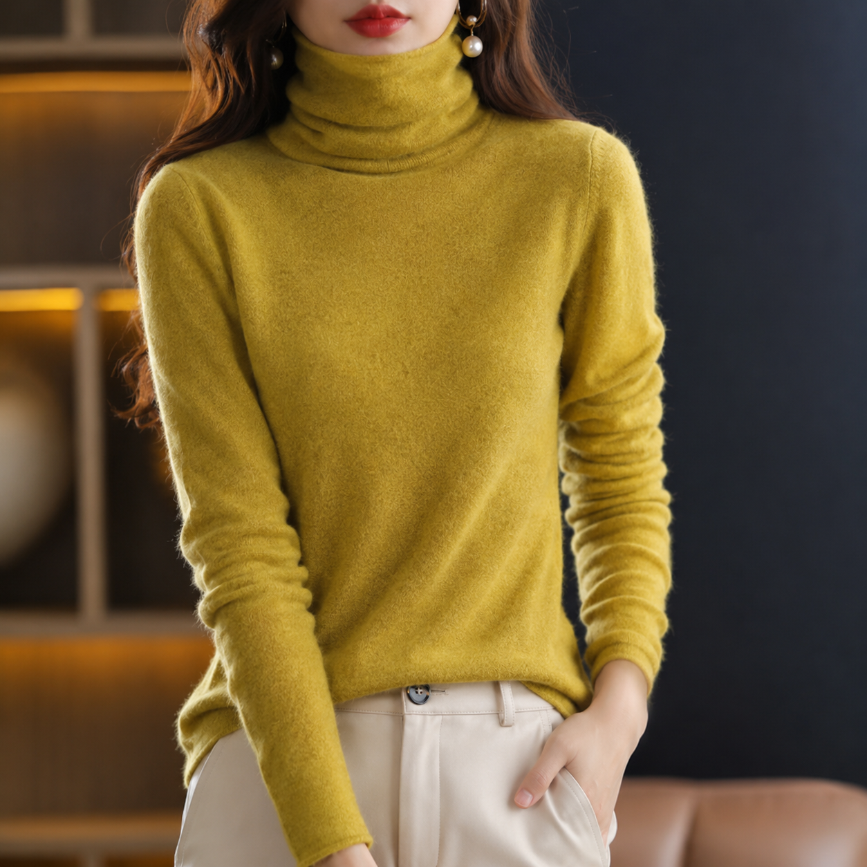 Akainu - Eleganter Rollkragenpullover